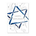 Hanukkah Star Greeting Card - Silver Lined White Fastick  Envelope